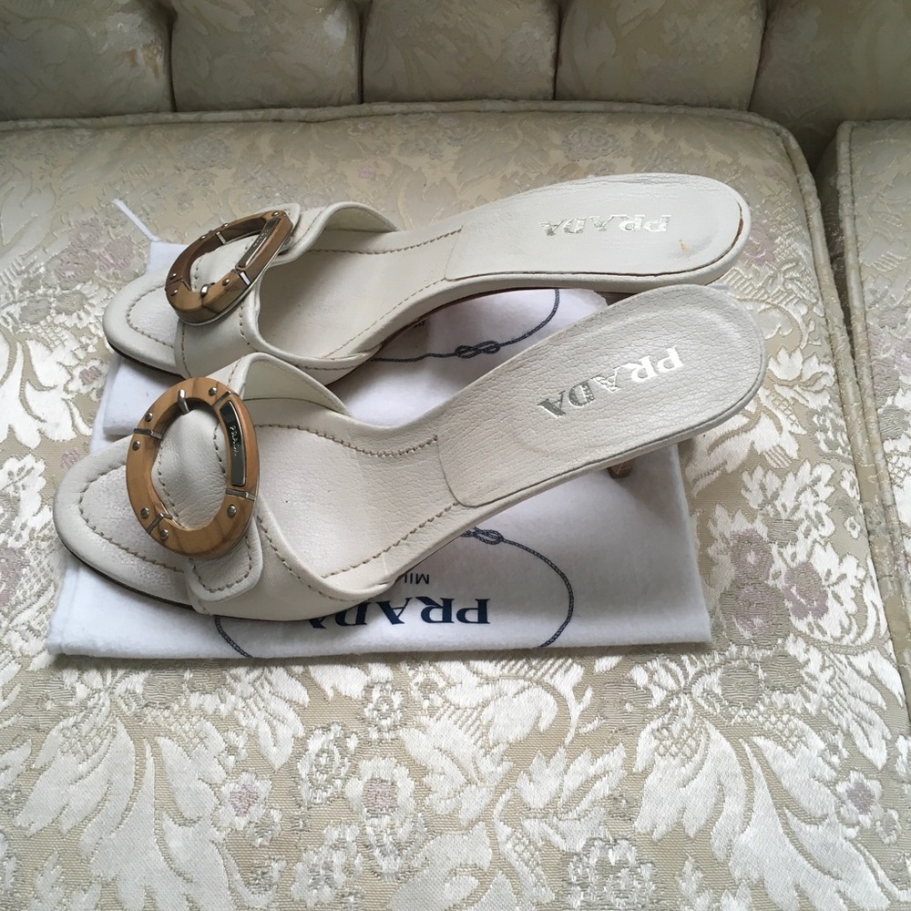 Authentic Prada Vintage Leather Sandals 7 M - Picture 2 of 10